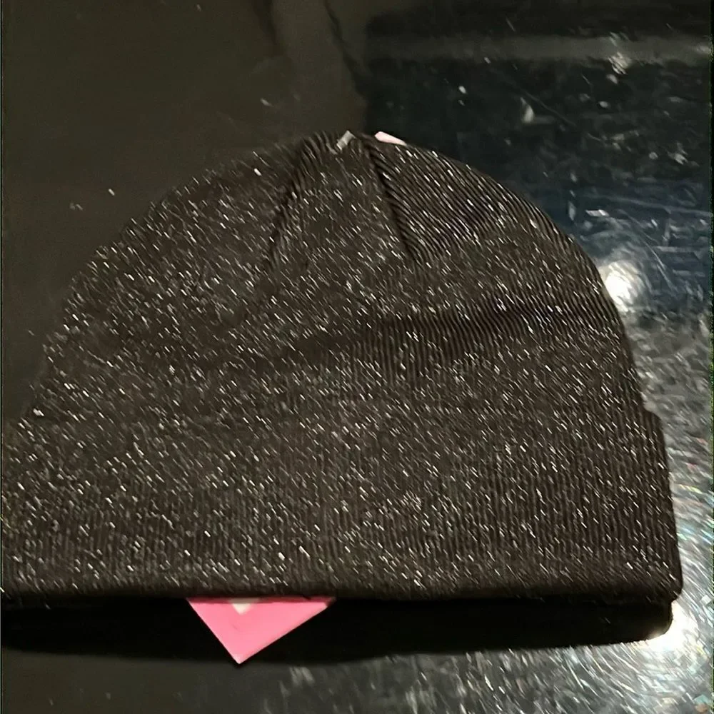 NWT Kate Spade metallic beanie black